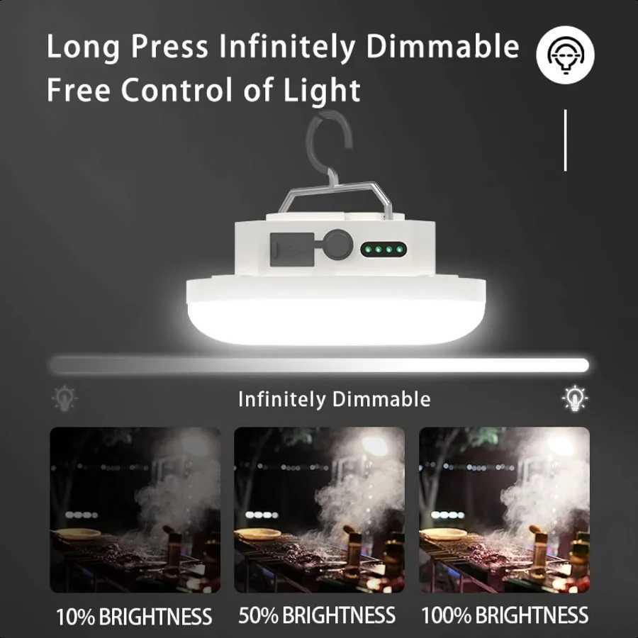 Hanging Camping Tent Light LED Rechargeable Portable Lantern Waterproof Outdoor Camp Lamp with Battery Power for Glamping Indoo C250928