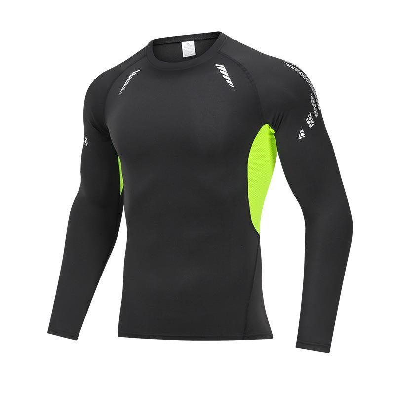 Sports Quick-Dry Shirt for Men Long Sleeve Fitness Tight-Fitting Cycling Base Layer High Elastic Compression Shirt