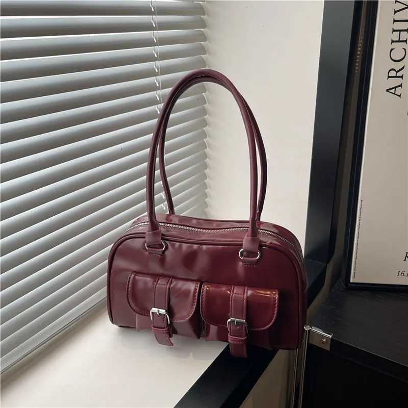 MultiPocket Design Pu Leather Shoulder Bags for Women Portable Work Ladies Underarm Bag Solid Color Versatile Female Handbags Z250928