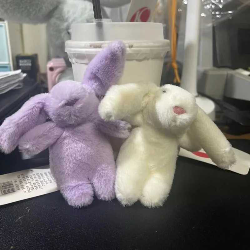 10cm Cute Bunny Plush Keychains Lovely Rabbit Backpack Charm Stuffed Animals Toy Bags Accessories Gifts for Girls Women FriendsXJ250928