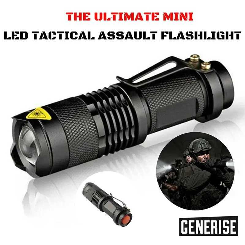 1x Waterproof Tactical Flashlights Portable LED Camping Lamps 3Mode Handheld Powerful LED Torch Light Lanterns Self Defense D2509281
