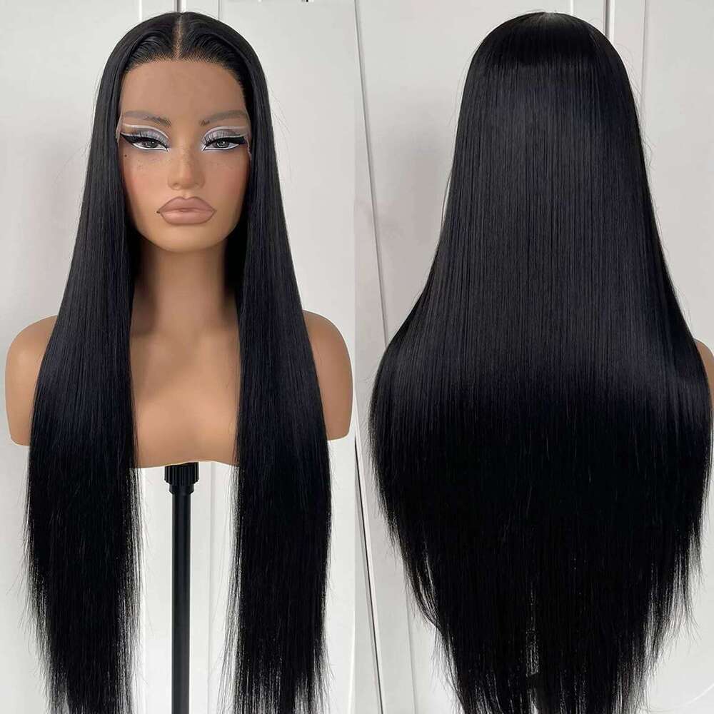 30 40 Inch Straight 13X6 HD Transparant Lace Frontal Wigs 250 Density Brazilian Remy Pre Plucked Human Hair Wig Xiusiyuan2509