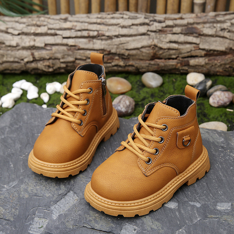 Autumn and winter new children's boots men's Martin boots single boot soft sole children's short boots anti slip soft sole British styl