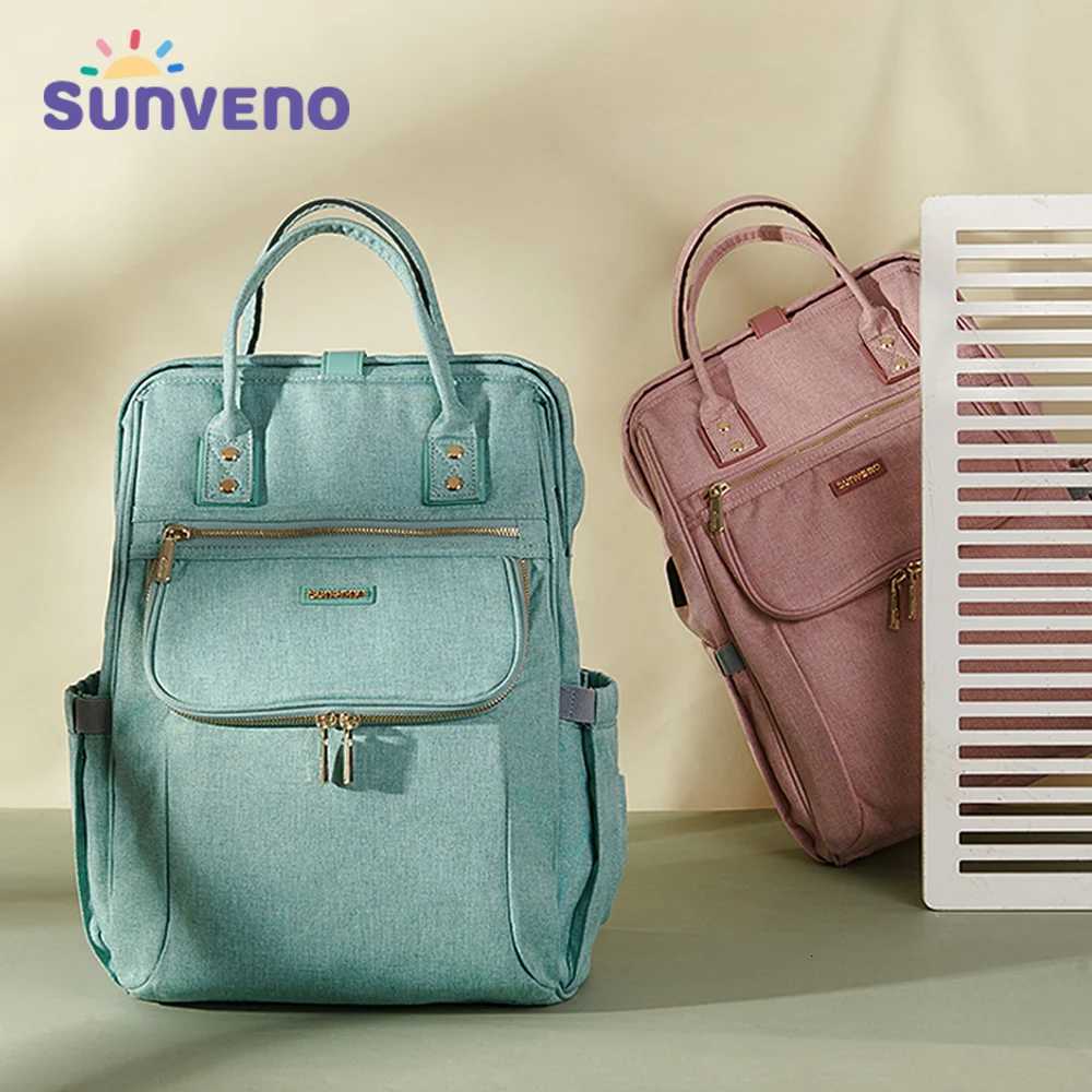 Sunveno Portable Diaper Bag Backpack Multifunction Travel Backpack Materni Baby Changing Bags Large CapaciXJ250928