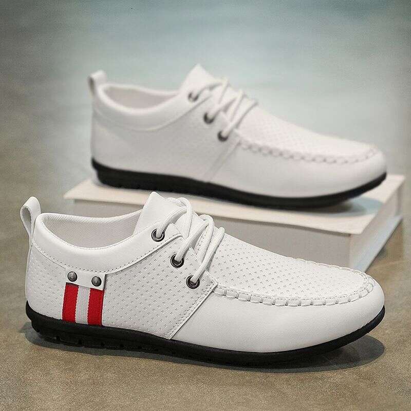 Beijiang Wolf Casual Leather for Men 2025 New Korean Trendy British Style Loafers Men's Large Size White Shoes