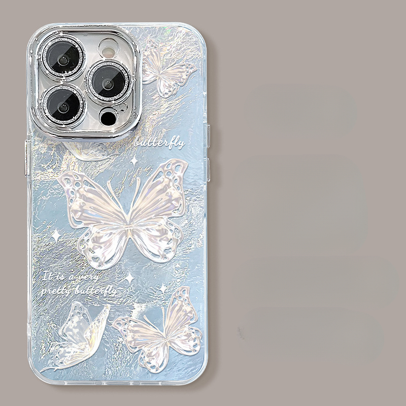 Compatible with Apple 17 Pro Phone Case Super Fairy Butterfly Designed specifically for women and girls, elegant and sparkling