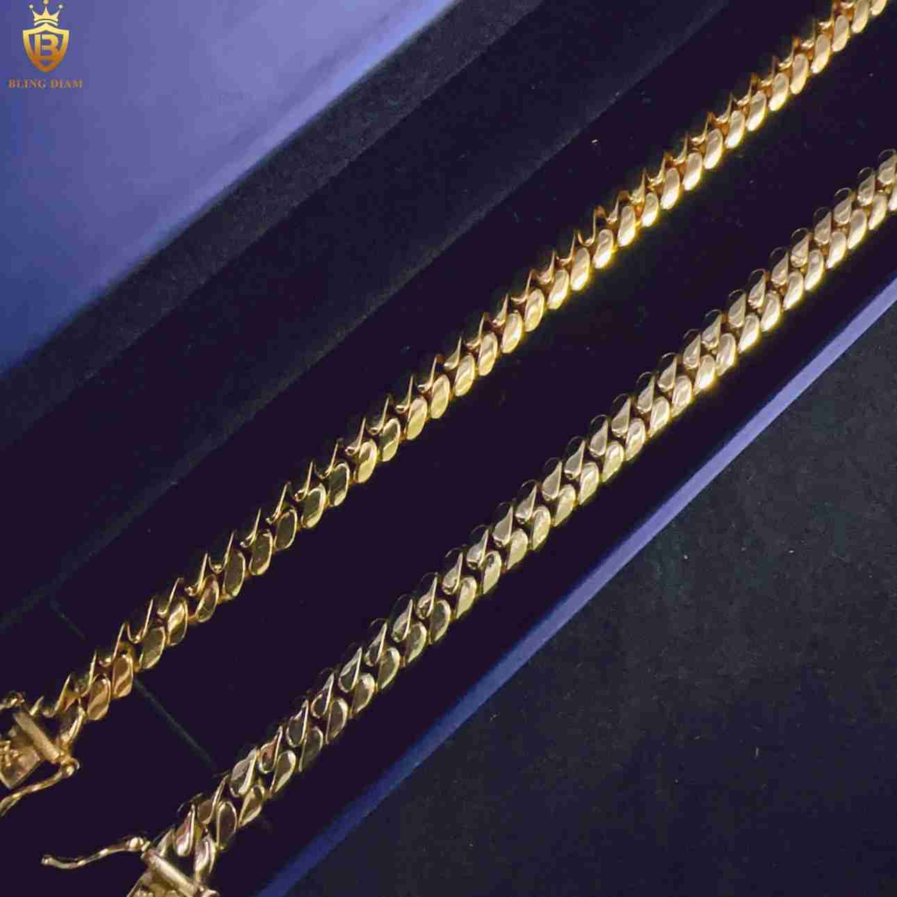 Hip Hop Fashion Jewelry 8mm 925 Sterling Silver Iced Out VVS Moissanite Clasp Jewelry Plain Cuban Bracelet