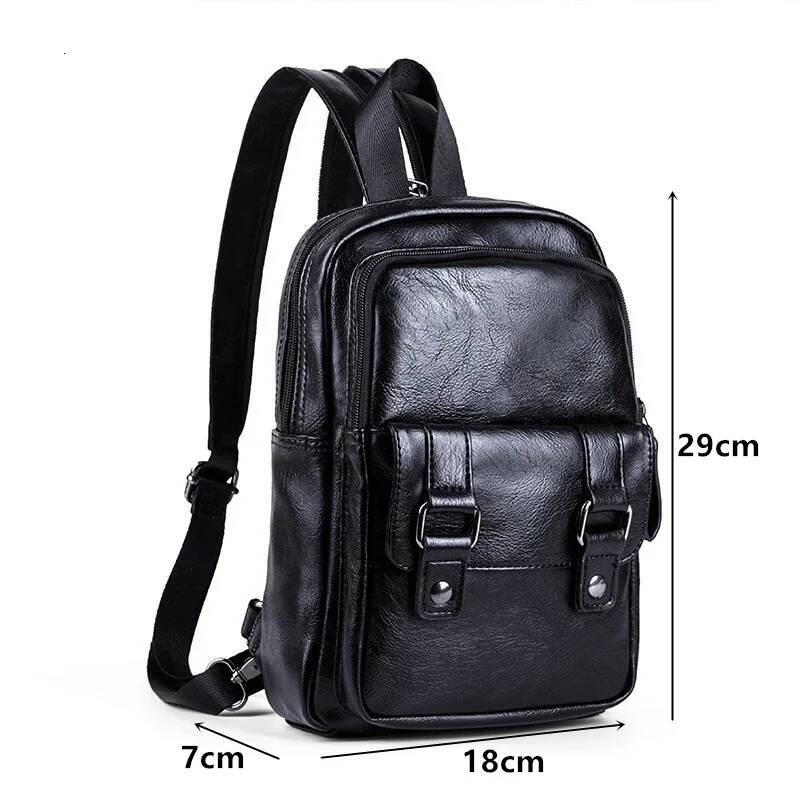 Lightweight Multifunction Men's Backpack Fashion Chest Shoulder Bags For Men Crossbody Bag PU Leather Small Backpacks high-quality
