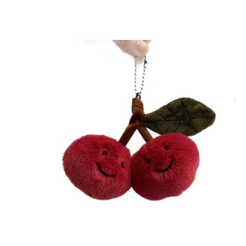 Cute Cartoon Funny Cherry Plush Stuffed Toy Keychain Pendant Backpack Hanging Keyring Ornament Bag Decor Accessories GiftXJ250928