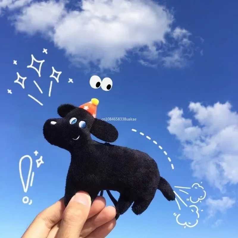 Backpack Charms Black Dog Keychain Cute Korean Style Plush Doll with Scarf Cartoon Christmas Puppy Pendant Gifts XJ250928