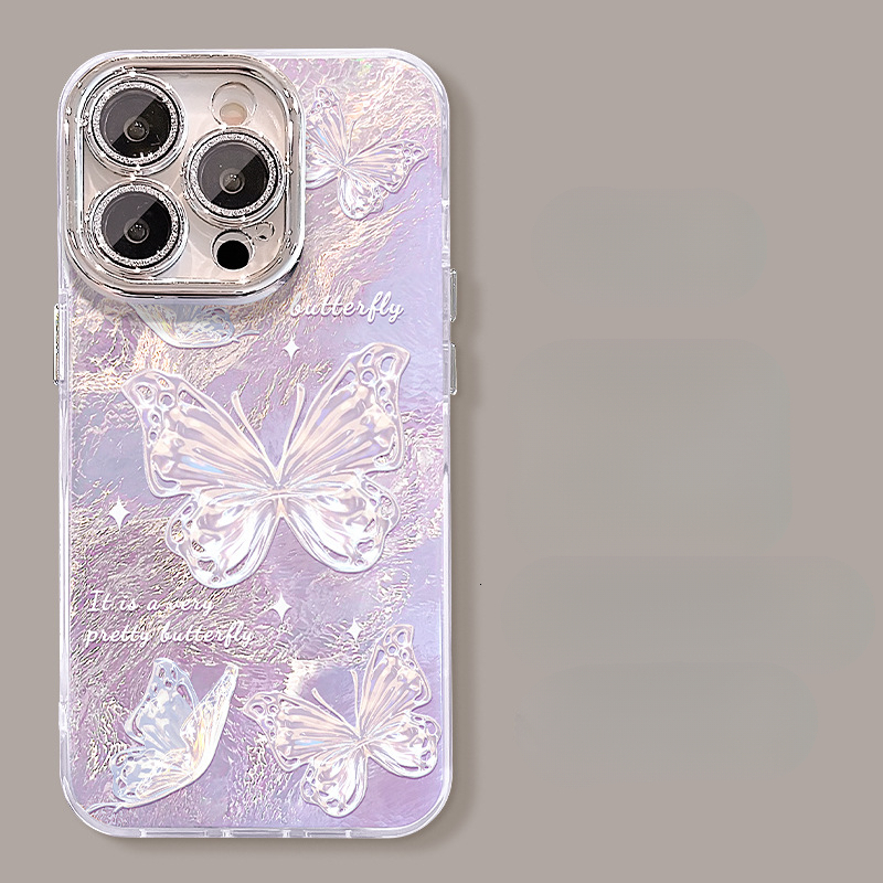 Compatible with Apple 17 Pro Phone Case Super Fairy Butterfly Designed specifically for women and girls, elegant and sparkling