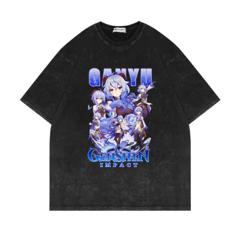 European & American Washed Vintage Short-Sleeve T-Shirt - American Retro Anime Short-Sleeve T - TT8220
