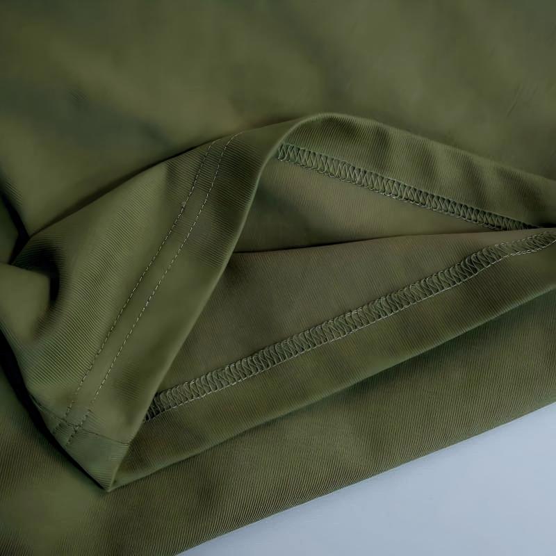 Men's American Style Fake Two-Piece V-Neck Short Sleeve Tee - Summer Heavyweight Cotton Top, Customizable Print-01009