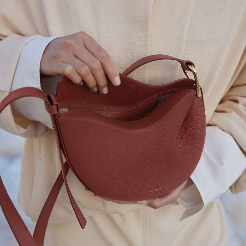 designer bag Luxury bag French Niche Brand Pol Color Matching New Women's Tonca Pea Genuine Leather Shoulder Crossbody fashion Bag