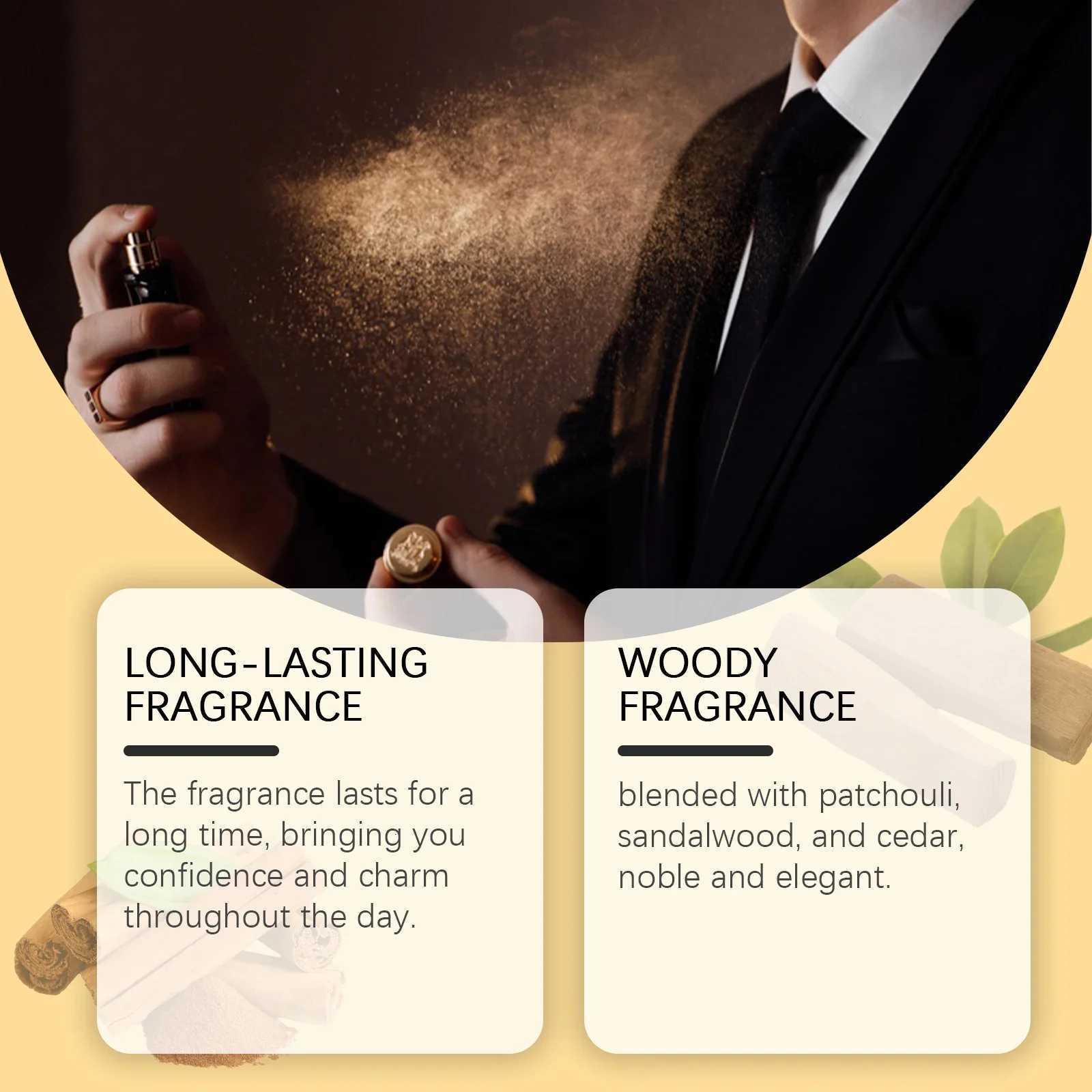 Sandalwood Perfume Long Lasting Light Wood Fragrance Show Charming Flirting Pheromone Men Perfume Oil Nonstimulation Body Spray M250928