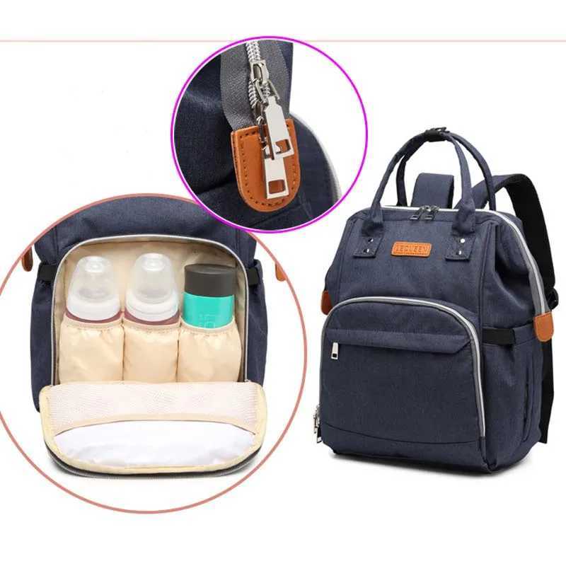 Lequeen backpack Diaper bag Travel bag Wave point packet Thermos bag Portable Mummy bag Polka dot Baby nursing bagXJ250928