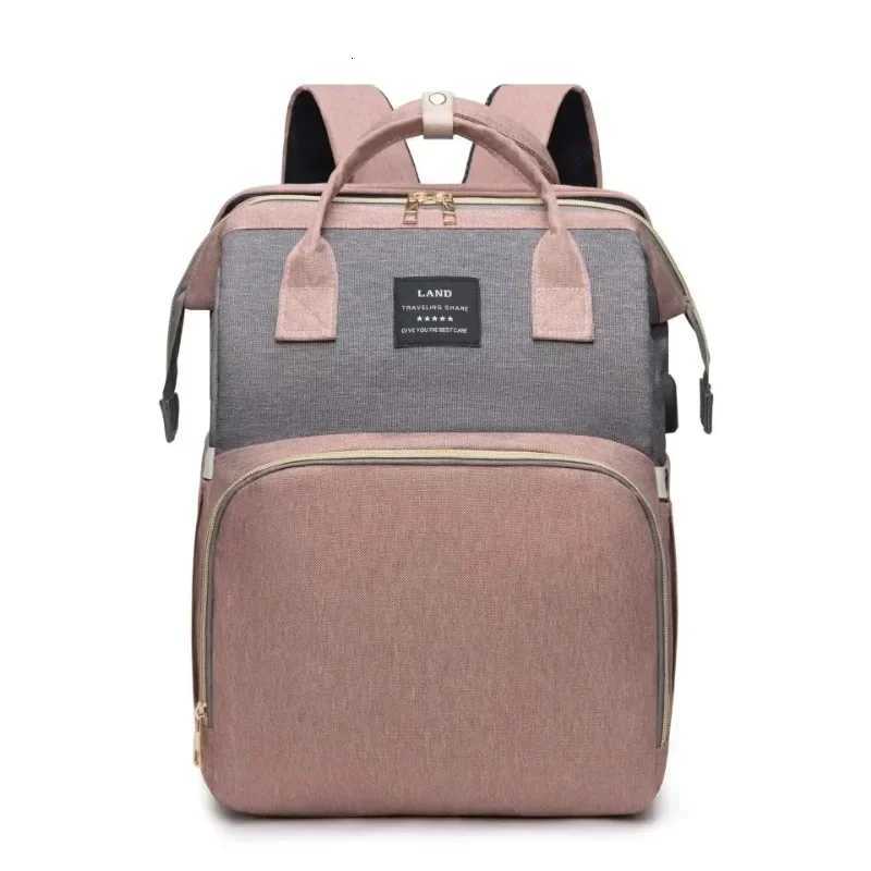 Folding Mommy Bag Portable Folding Crib Bed Largecapaci Baby Backpack Female Mommy Outting Bag Activi Diaper Bag Nappy BagsXJ250928