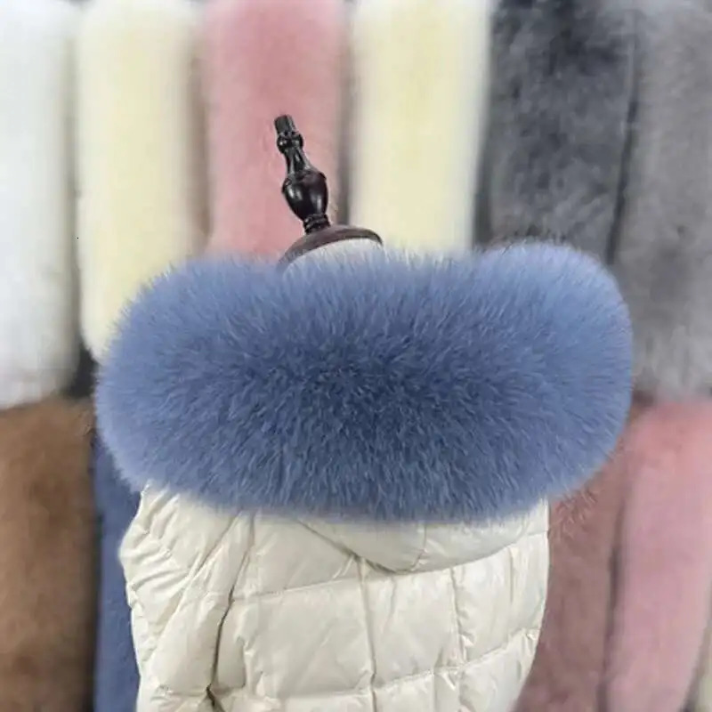 Super Large Real Fox Fur Collar For Coat Hood Decor Winter Warm Fur Scarf For Women Coat Jacket Fur Shawl 1820cm Width 250928