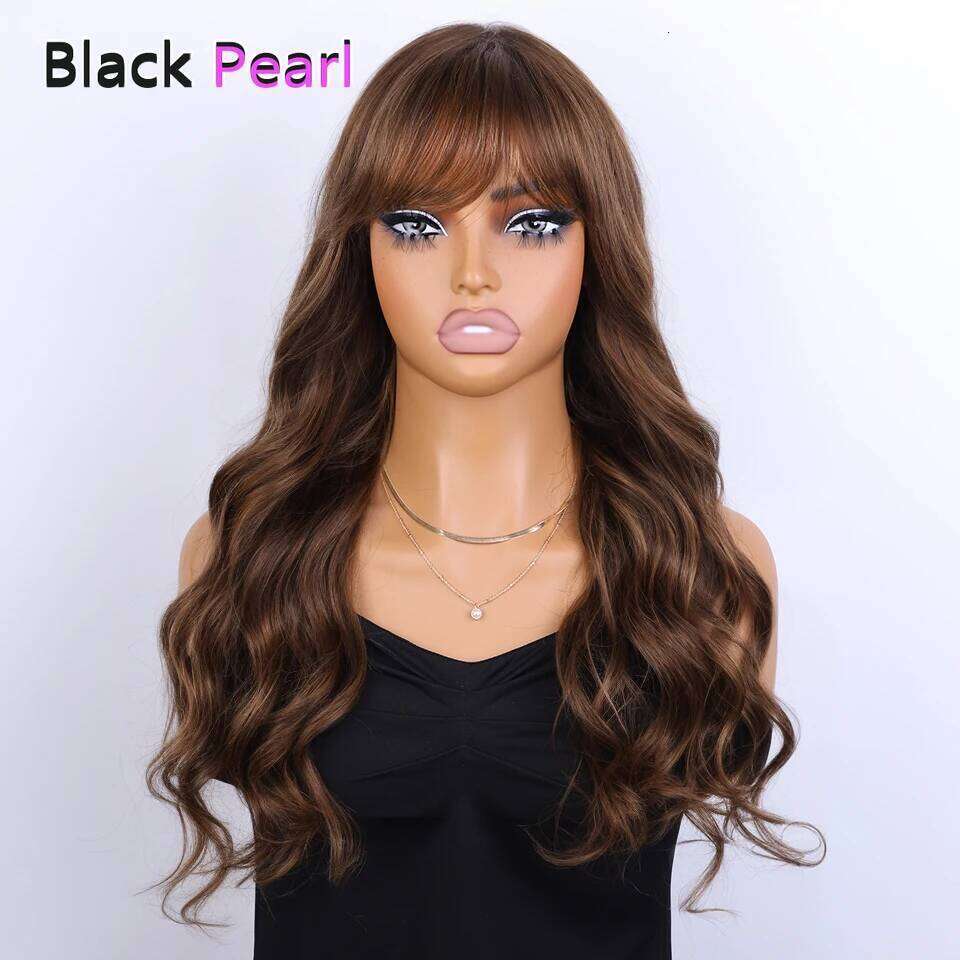 180D Highlight Wave Wig With Bangs Wear To Go Ombre Blonde Brazilian Body Wavy Human Hair Wigs For Women Xiusiyuan2509