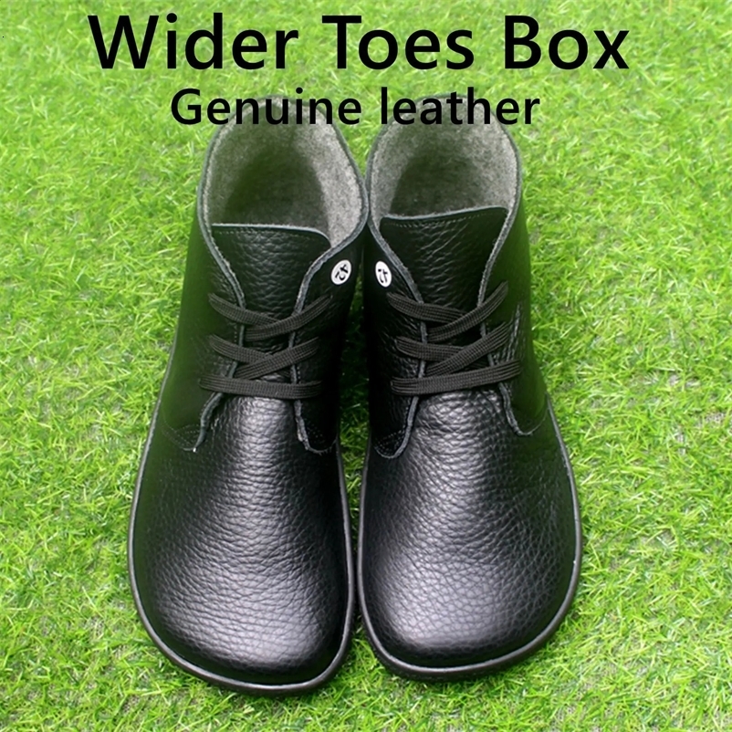 Genuine Leather Barefoot Leather Autumn/Winter Boots 100% Wool felt lining suitable for both men and women Zero Drop Sole Ligh241226bj