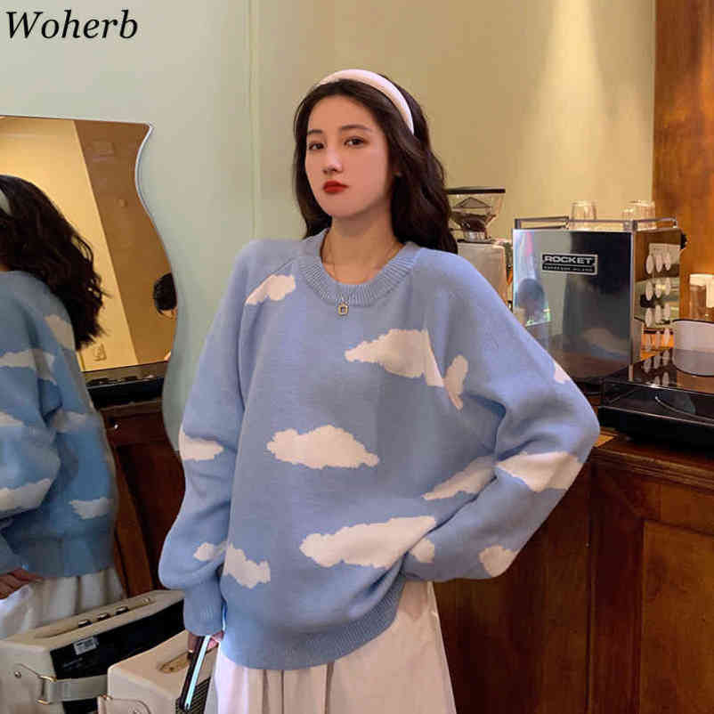 Women Sweater and Pull Jumpers Kawaii Casual Pullovers Chic Streetwear Knit Winter Sweater Tops Harajuku Sweaters 210417