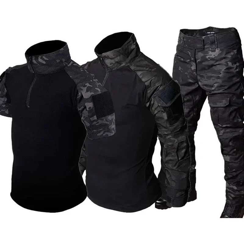 MCBK Training Sets Mens 4 Zipper Combat Shirts Cargo Pants Men Wearresisting Camo Tactical Suit Multiple Pockets Quick Drying W250928