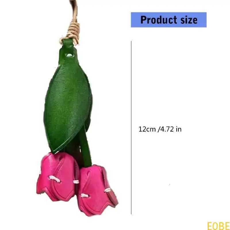 Luxury E0BE Stylish Flower Leather Accessory Handmade Leather Flower Adornment Key Rings Pendant Accessory For Versatile Use Y250928