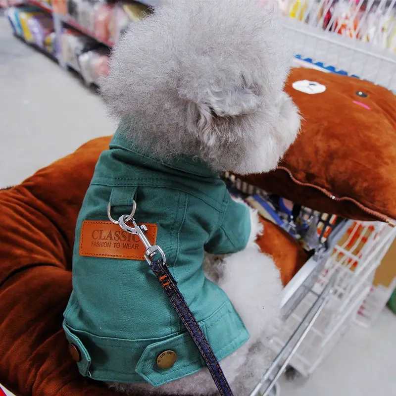 Spring Dog Suit Outfits Denim Coat Clothes with D Leash Ring for Small Medium Dogs Puppies Pet Color Jean small Dog Costume X250928