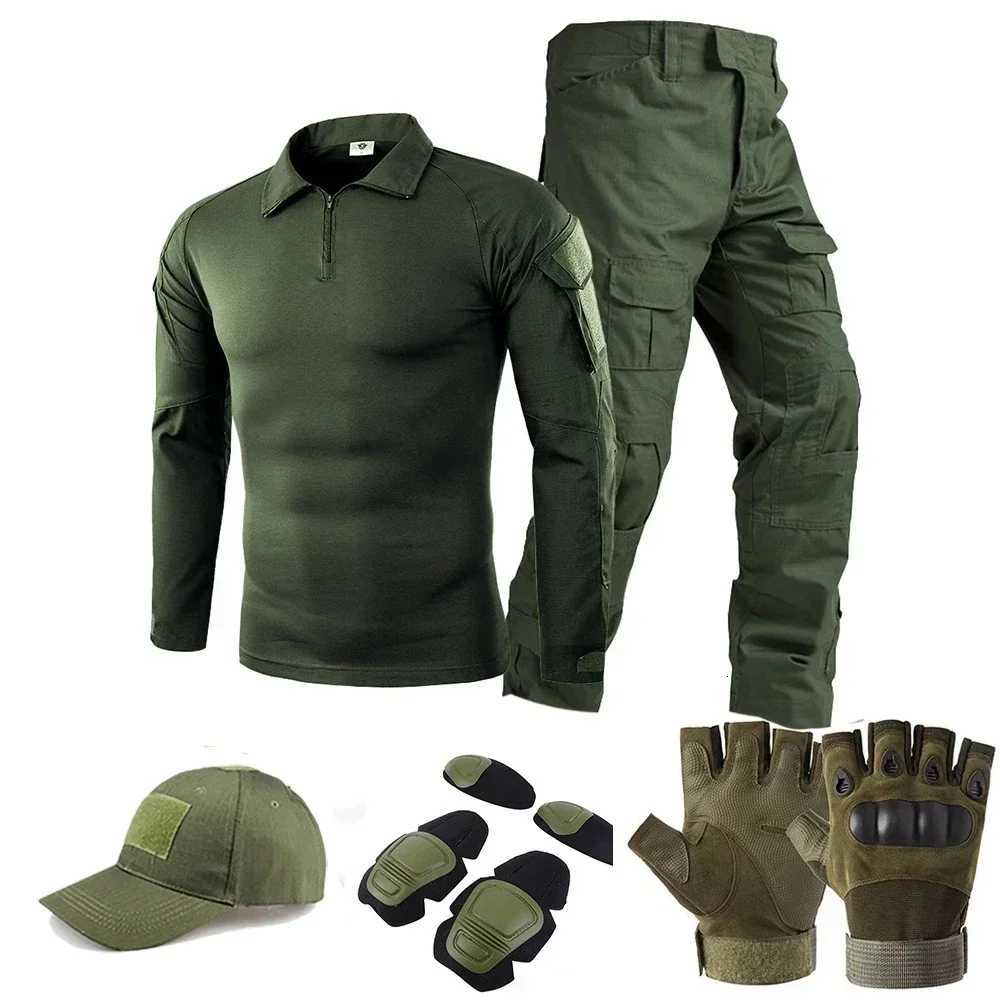 Tactical Uniform Suits Camouflage Suit Duty Cargo Trouser Outdoor Hunting Shirts Pants Hiking Clothes Sets Fishing W250928