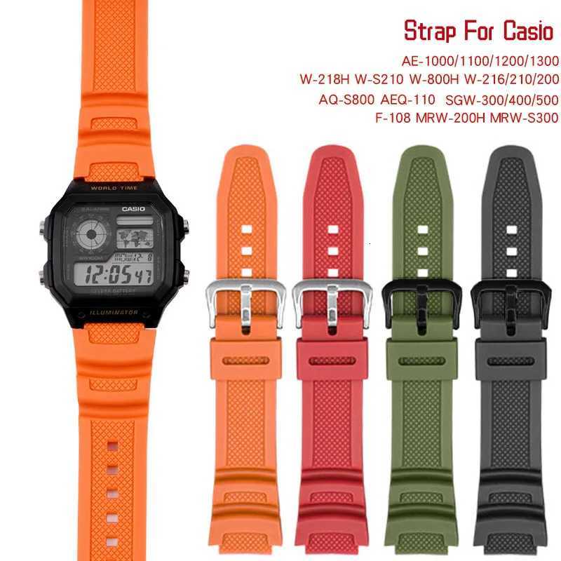 Watch Strap 18mm for CASIO AE1200 1300 1000 W219 Replacement Silicone Rubber Watch Band Mens Wristband Bracelet Accessorie W250928