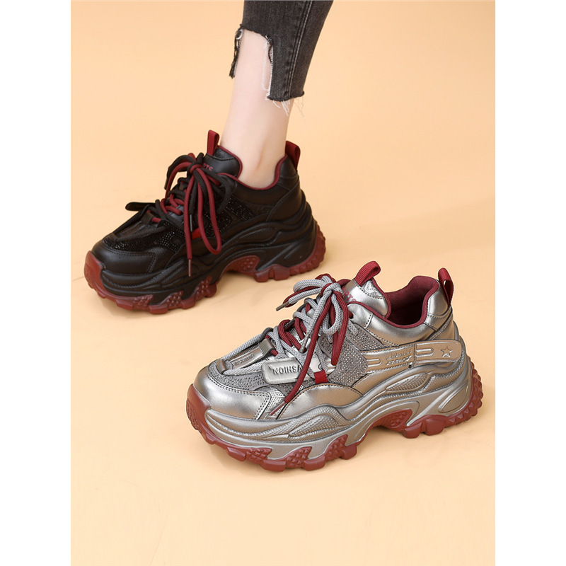 Designer's Water Diamond Thick Bottom Dad and Women's Shoes 2025 New Casual Sports Shoes