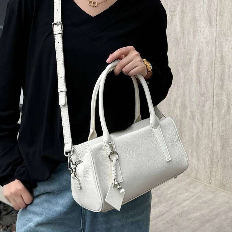 Women's Casual Cowhide Underarm Shoulder Bags Ladies Cow Leather Retro Crossbody Bag Female Portable Designer Handbags Suotong2509