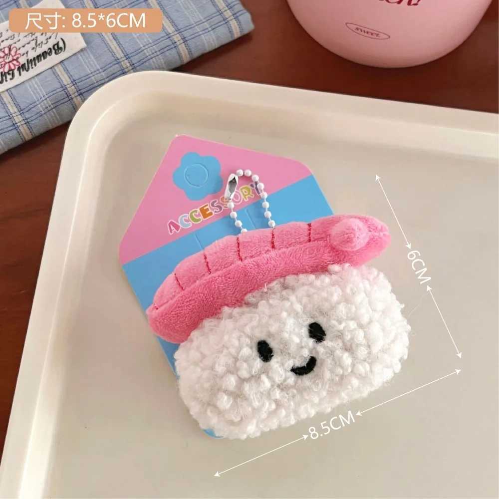Sweet Shrimp Sushi Plush Doll Keychain Soft Stuffed Car Key Holder Couple Gifts Backpack Pendant School Bag DecorationXJ250928