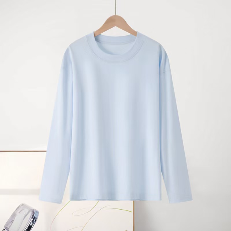 K2272 Women's 100% Cotton Long-Sleeve T-Shirt in 20 Colors | 230g Autumn/Winter Style | Slimming and Versatile Base Layer | Wholesale Available