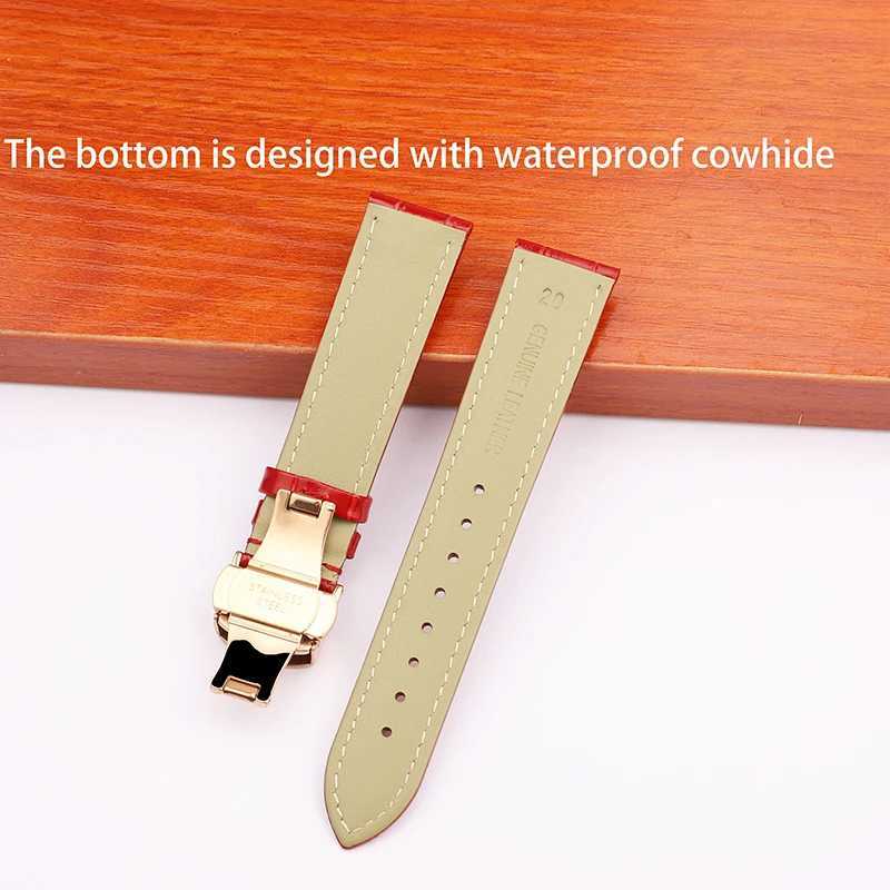 14mm 16mm 18mm 20mm 22mm red green Leather Watch Strap for Men Women Universal folding clasp Wrist Band Cowhide Sport Bracelet W250928