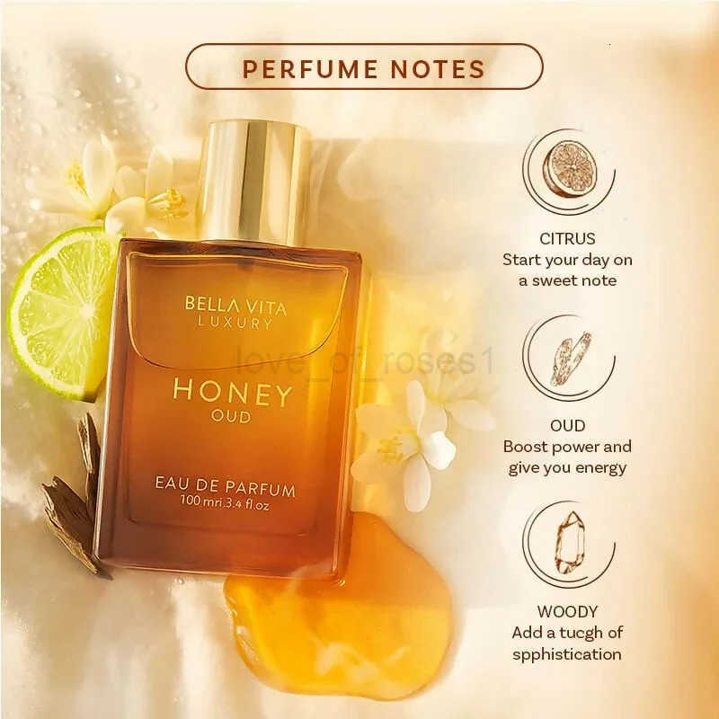 100ml Arab Perfumes BellaVita Luxury Honey Oud Eau de Parfum Spray Unisex Lasting Wood Pheromones Perfume Cologne Gifts Z250928