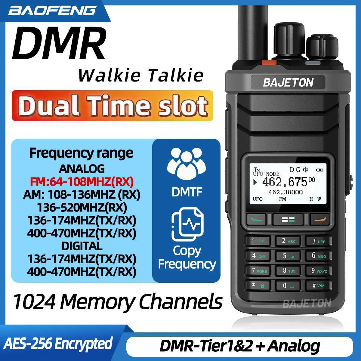 BAJETON DM5000 DMR Walkie Talkie AES256 Encryption Dual Mode Dual Time Slot Digital Analog SMS NOAA For RT4D UV88 Ham RadioXJ250928