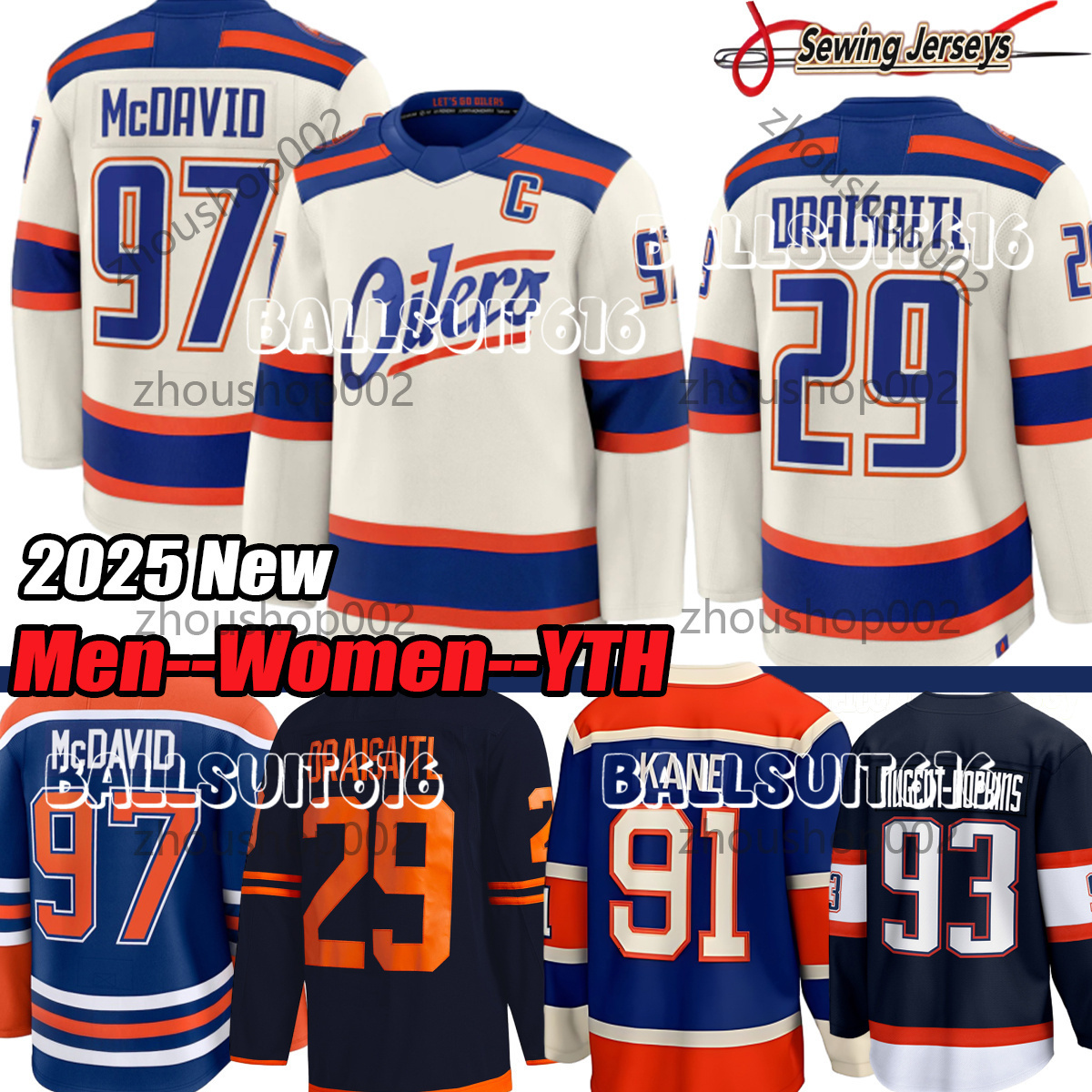 edmonton hockey jersey oilers jersey 97 McDavid C Leon Draisaitl Zach Hyman Patrick Kane Ryan NugentHopkins Jersey