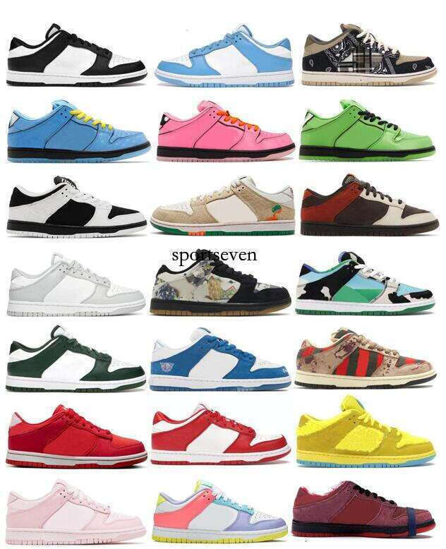 Best Quality Casual Shoes Black White Panda UNC Bubbles Grey Fog TS Chunky University Red Lobster Valentines Day Triple Pink Dusty Olive Candy Low Men Women