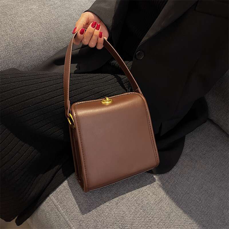 version Of The Ladies Multifunctional Fashion Small Square Solid Color Texture Crossbody Bag Leisure And Versatile