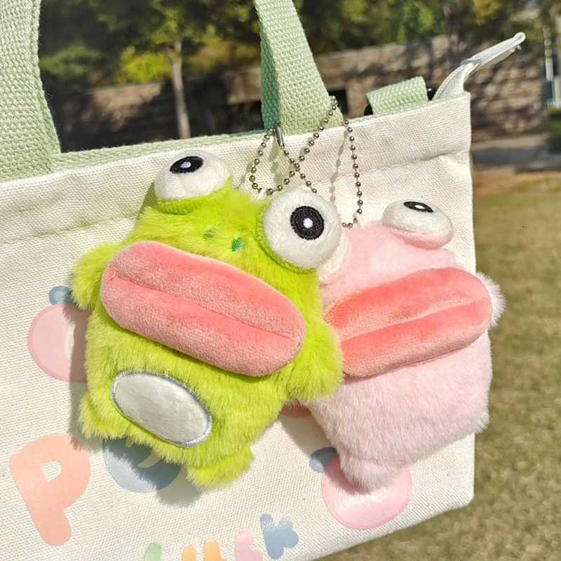 Cute Sausage Mouth Frog Key Chain Cartoon Plush Doll Pendant Couple Key Ring Backpack Charms Car Bag Decor Christmas GiftXJ250928