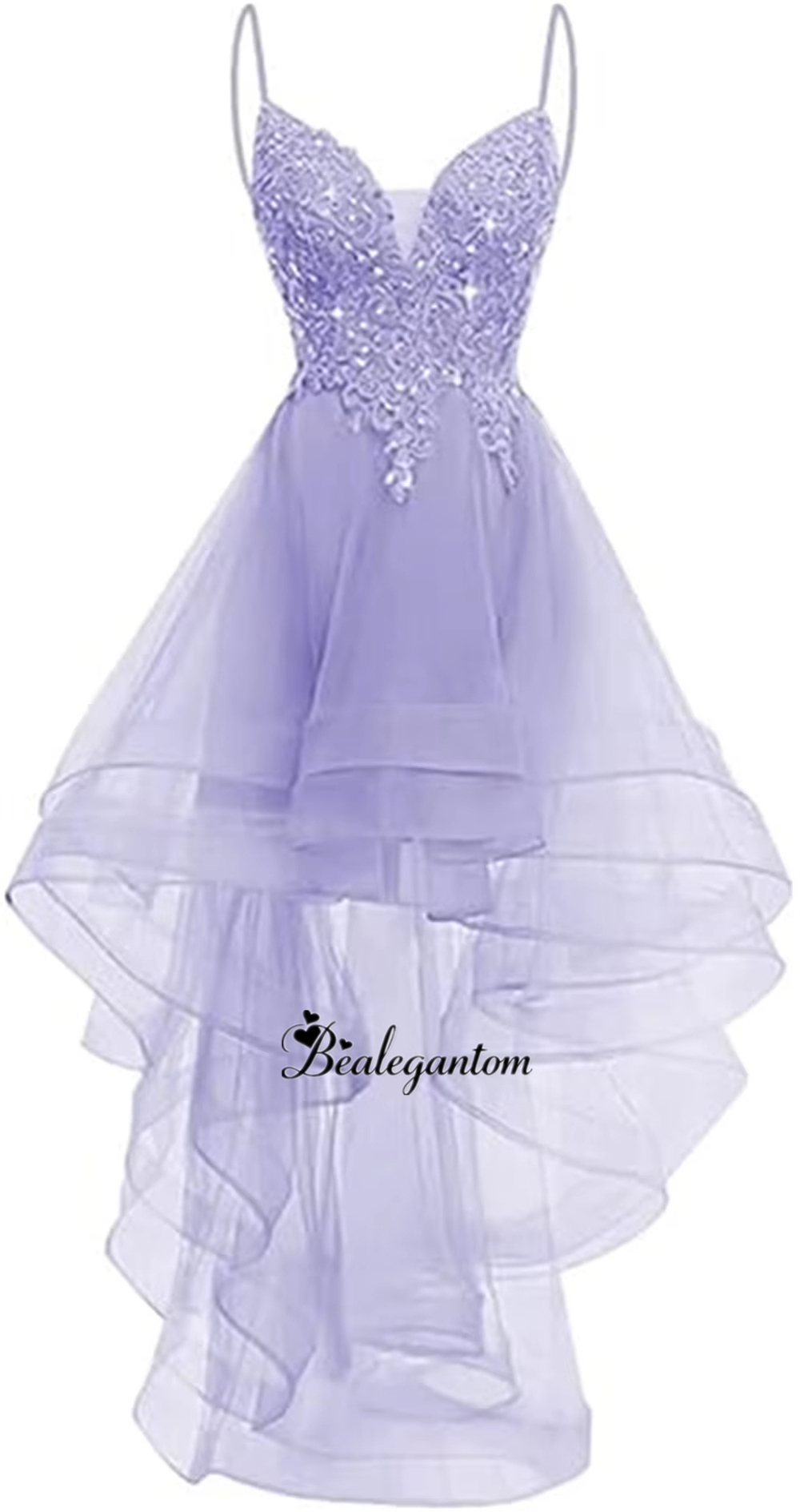 Customized Lace Appliques Homecoming Dresses For Teens High Low Spaghetti Straps Tulle Short Cocktail Birthday Prom Party Graduation Hoco Dress BQ52