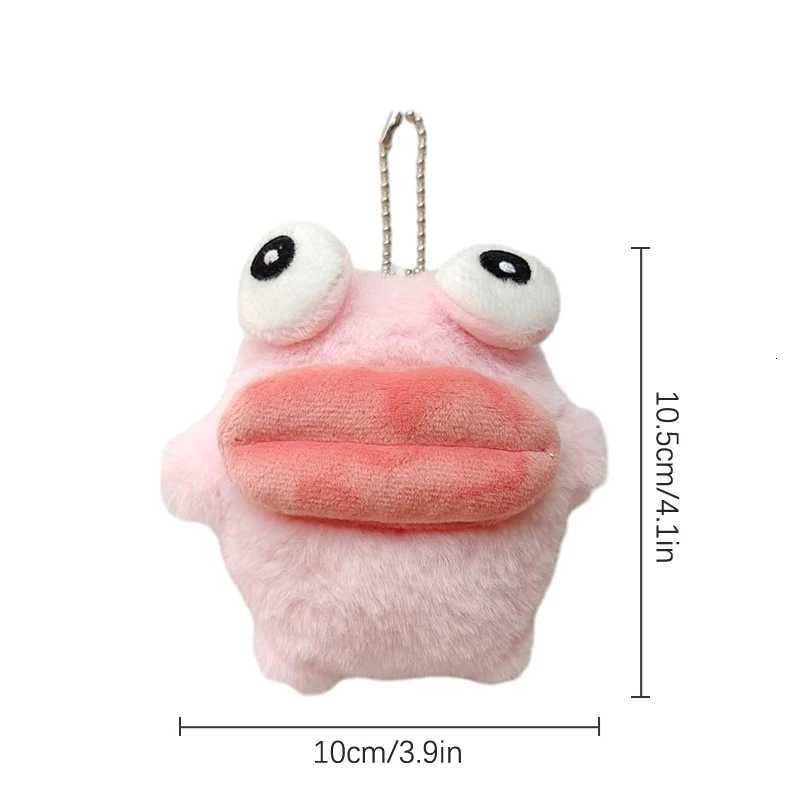 Cute Sausage Mouth Frog Key Chain Cartoon Plush Doll Pendant Couple Key Ring Backpack Charms Car Bag Decor Christmas GiftXJ250928