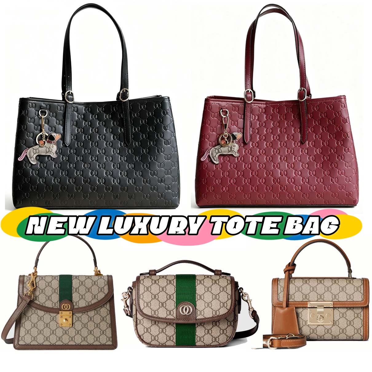 Designer Bag Tote Bag Shoulder Bag Luxury Bag Purse Classic Hundred Women's Handbag High Quality Leather Tramp Bag Black Large Capacity Shopping Handbag luxury bags