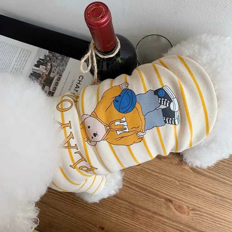 SpringSummer Pet Clothes for Small Medium Dog Striped Cute Bear Soft Kitten TShirt Yorkshire Designer Chihuahua Cat Clothing X250928