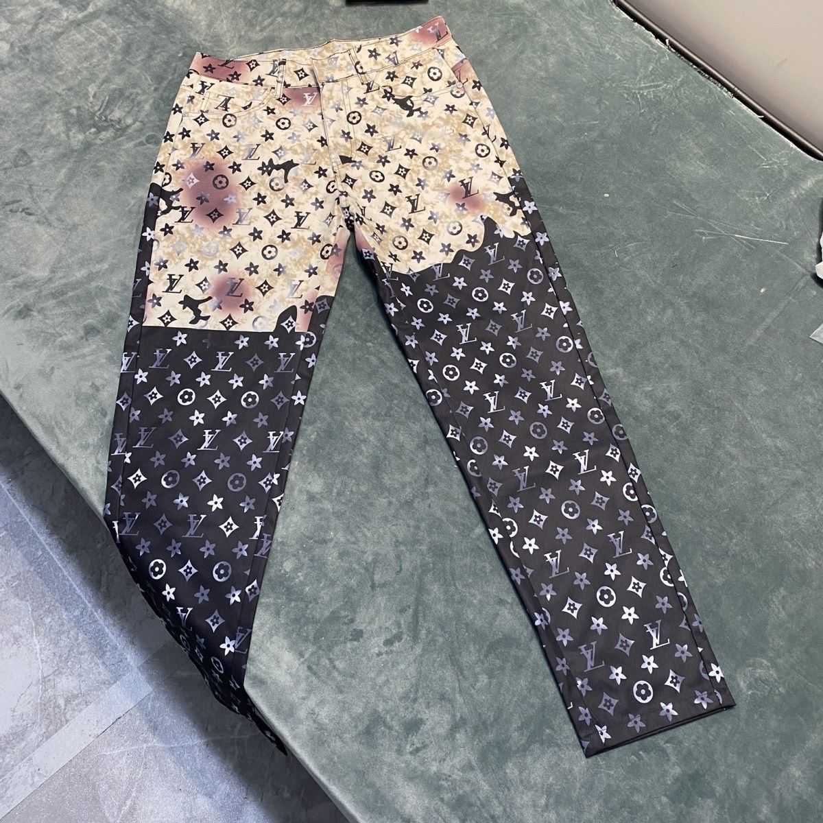 2025 fire cloud tide brand casual new loose summer jeans printed jacquard straight-leg high street trousers L250928LSK