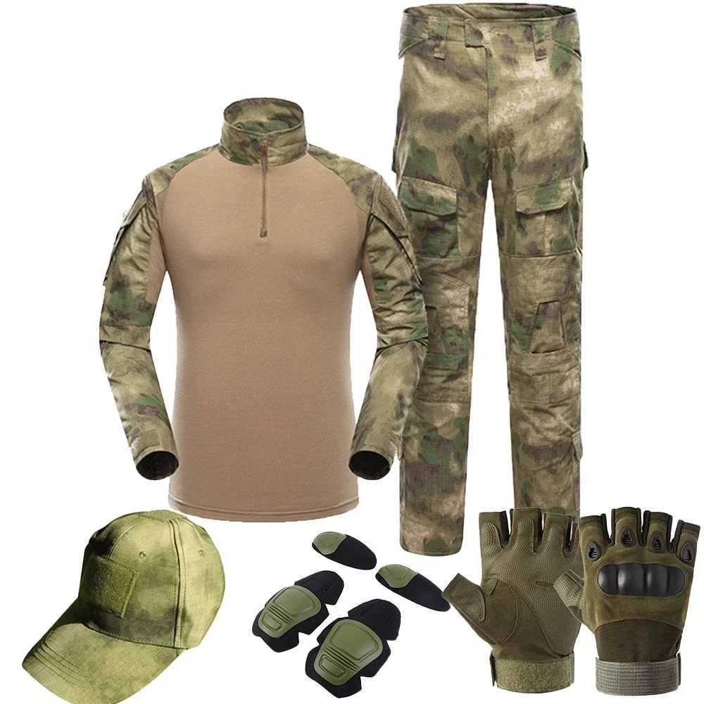 Tactical Uniform Suits Camouflage Suit Duty Cargo Trouser Outdoor Hunting Shirts Pants Hiking Clothes Sets Fishing W250928