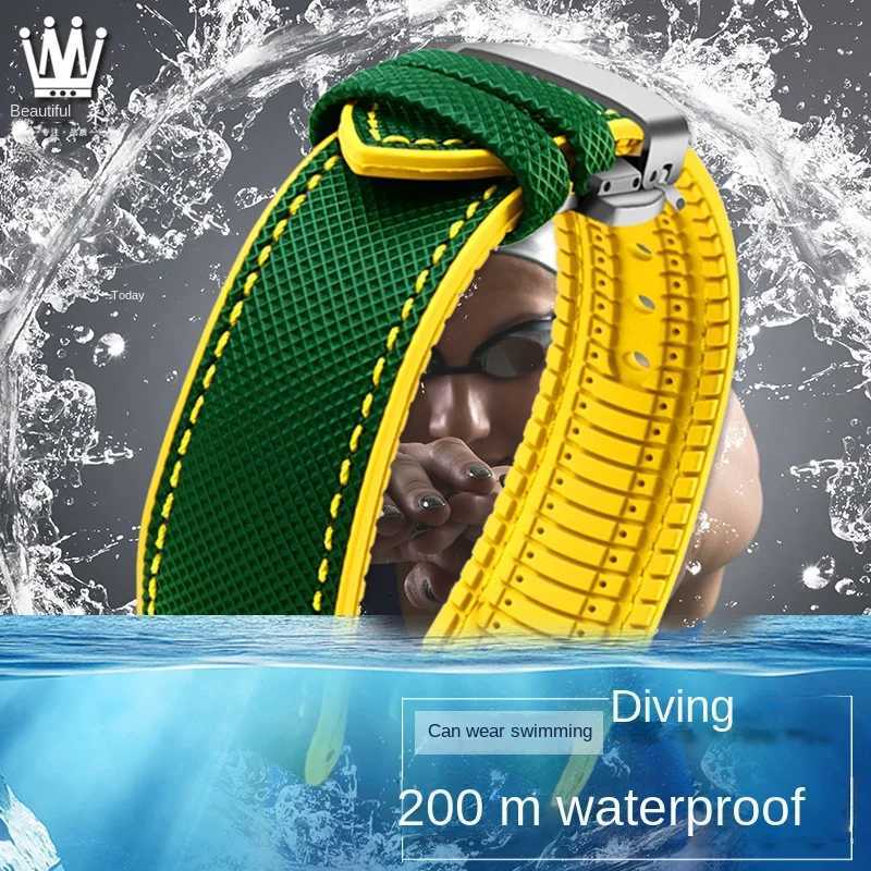 Canvas Nylon Rubber StrAP 20mm 22mm 24 Waterproof WATCHband for Men accESSories W250928