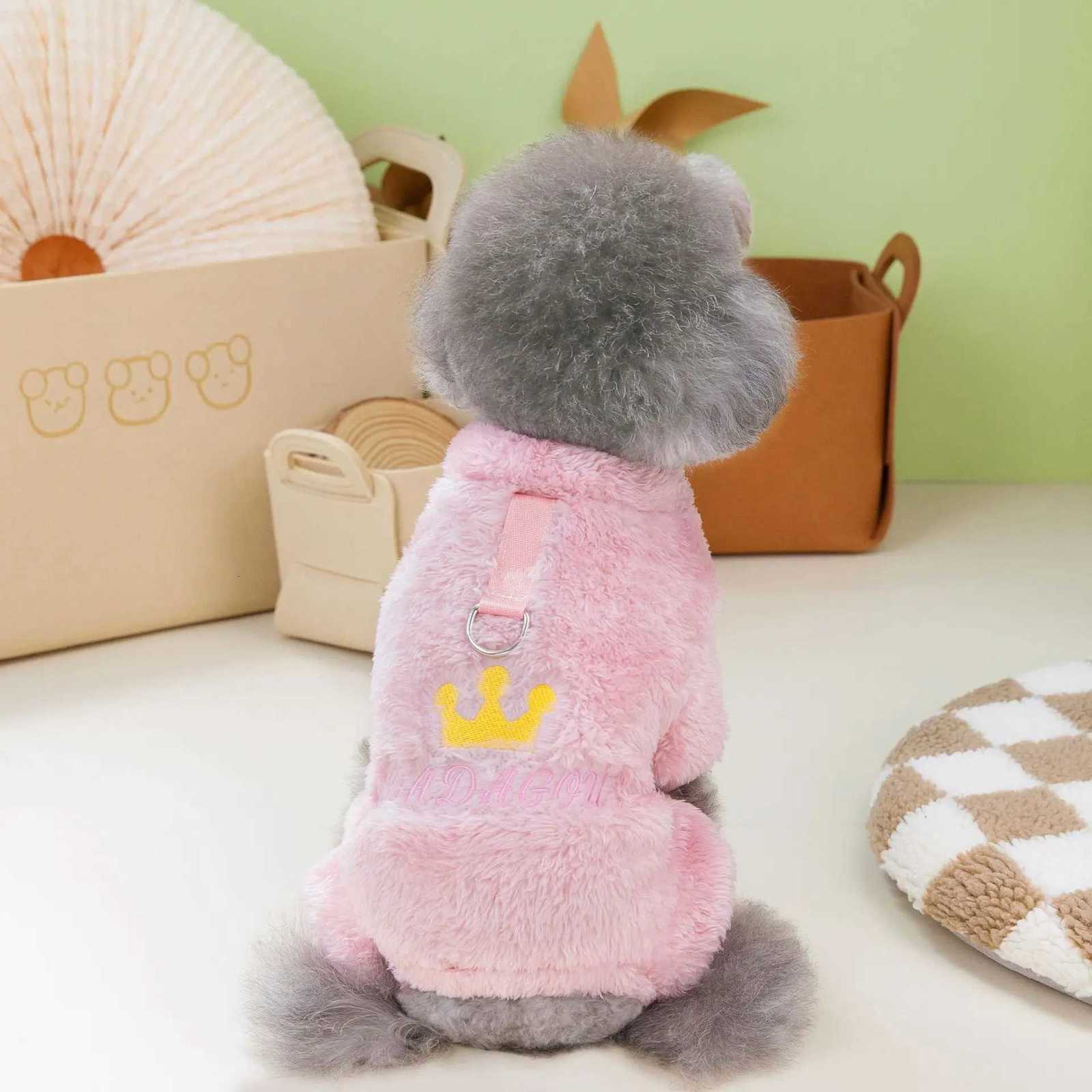 1pc Pet Dog Clothes Soft Warm Fleece Dogs Jumpsuits Crown Pattern Pet Clothing for Small Dogs Puppy Cats Costume Coats X250928