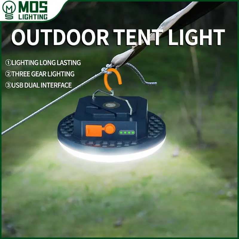 MOSLIGHTING Camping Tent Light USB Rechargeable Lantern Portable Emergency Night Market Lighting Outdoor Camping Lamp Flashlight C250928